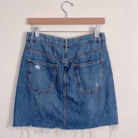 Free People Distressed A-Line Mini Skirt - Picture 2 of 4